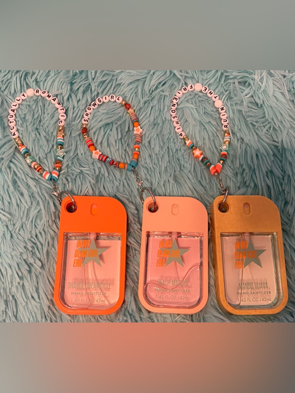 Taylor Swift Inspired Hand Sanitizer Keychain Set of 3- Orange, Pink, Gold